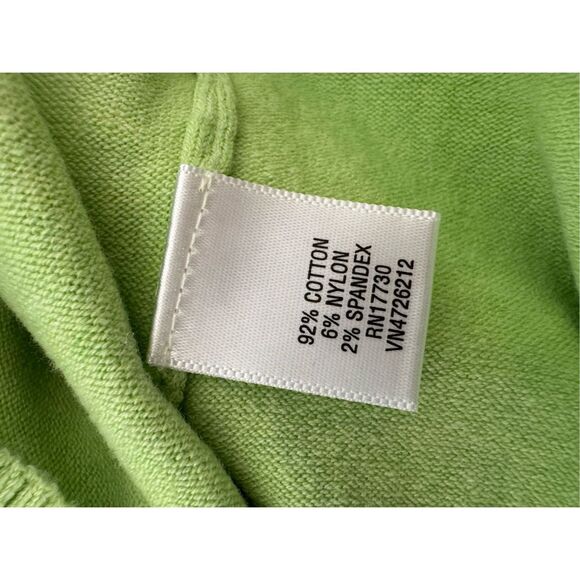 Cherokee XL women’s sweater vest lime green sleeveless cotton round neck - Picture 3 of 5